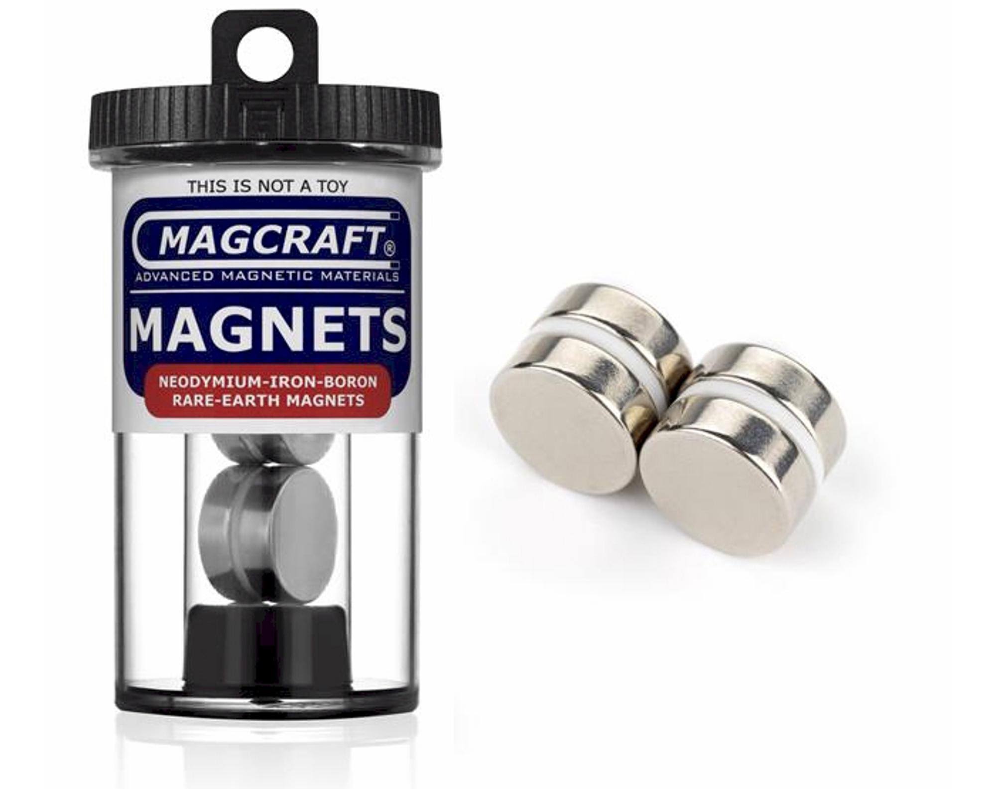 Magcraft NSN0582 Rare Earth Disc Magnets - 3/4"x1/4", 4ct