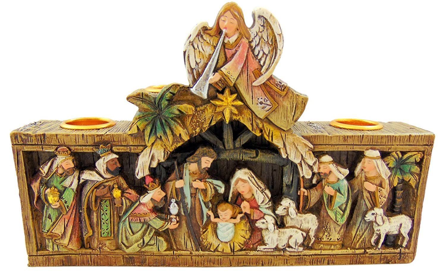 5"H Candleholder - Nativity Advent