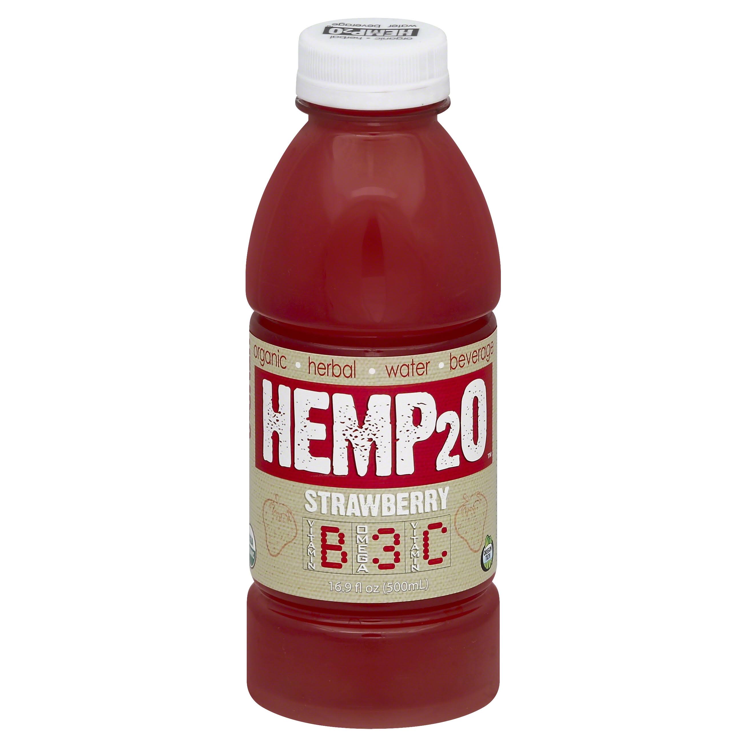 Hemp2o Organic Herbal Water Beverage - Strawberry, 16.9 fl oz