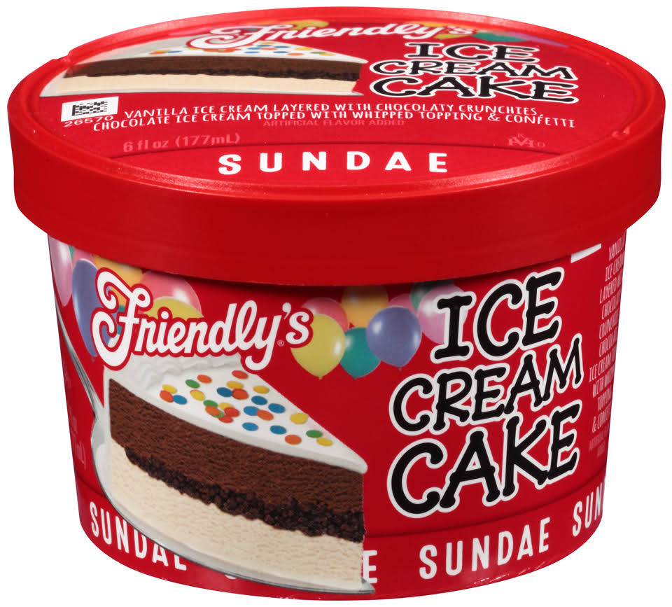 Friendly's Ice Cream Cake - Sundae Ice Cream, 6oz