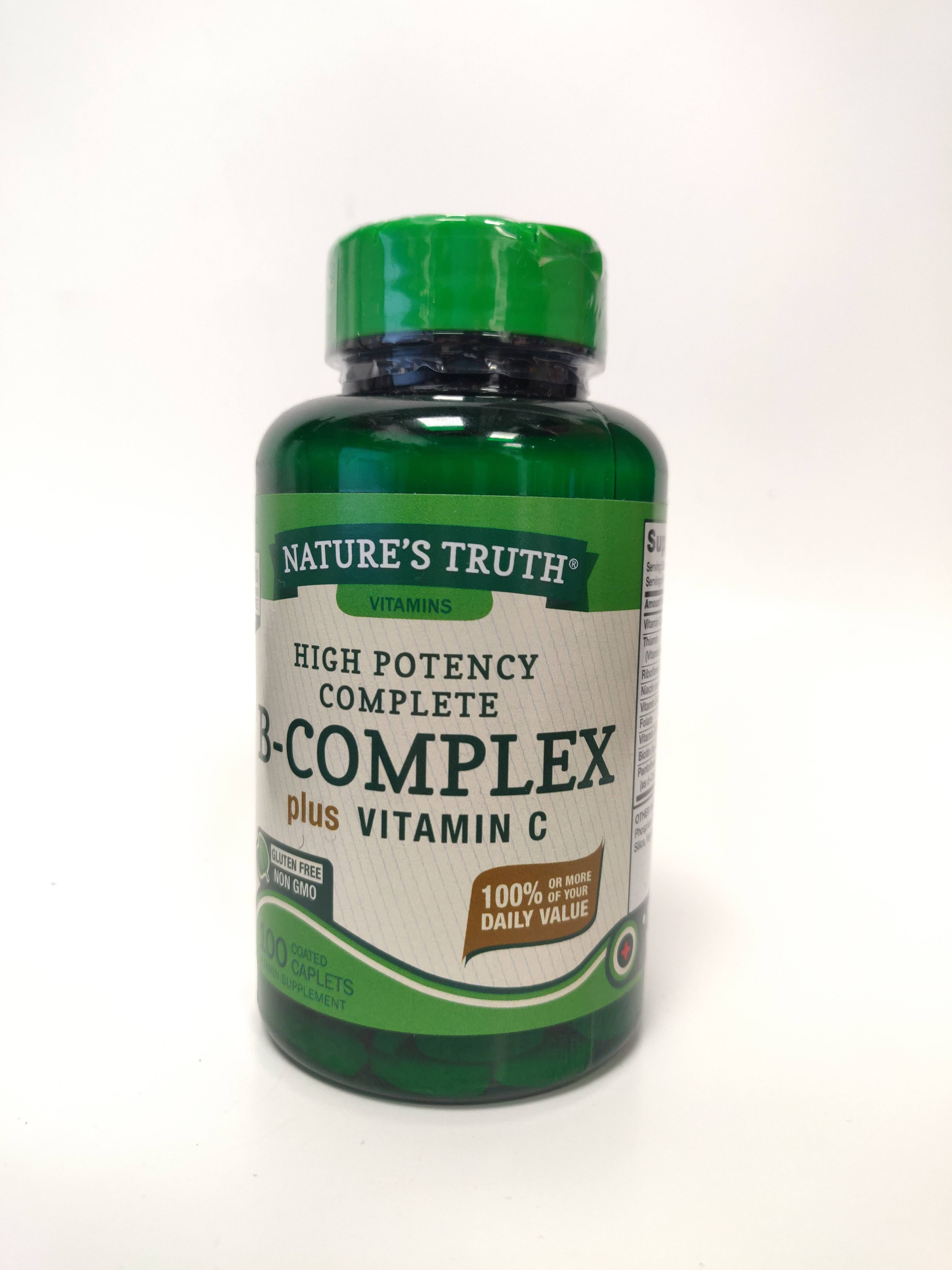 Nature's Truth High Potency Complete B-Complex Plus Vitamin C - 100 Caplets