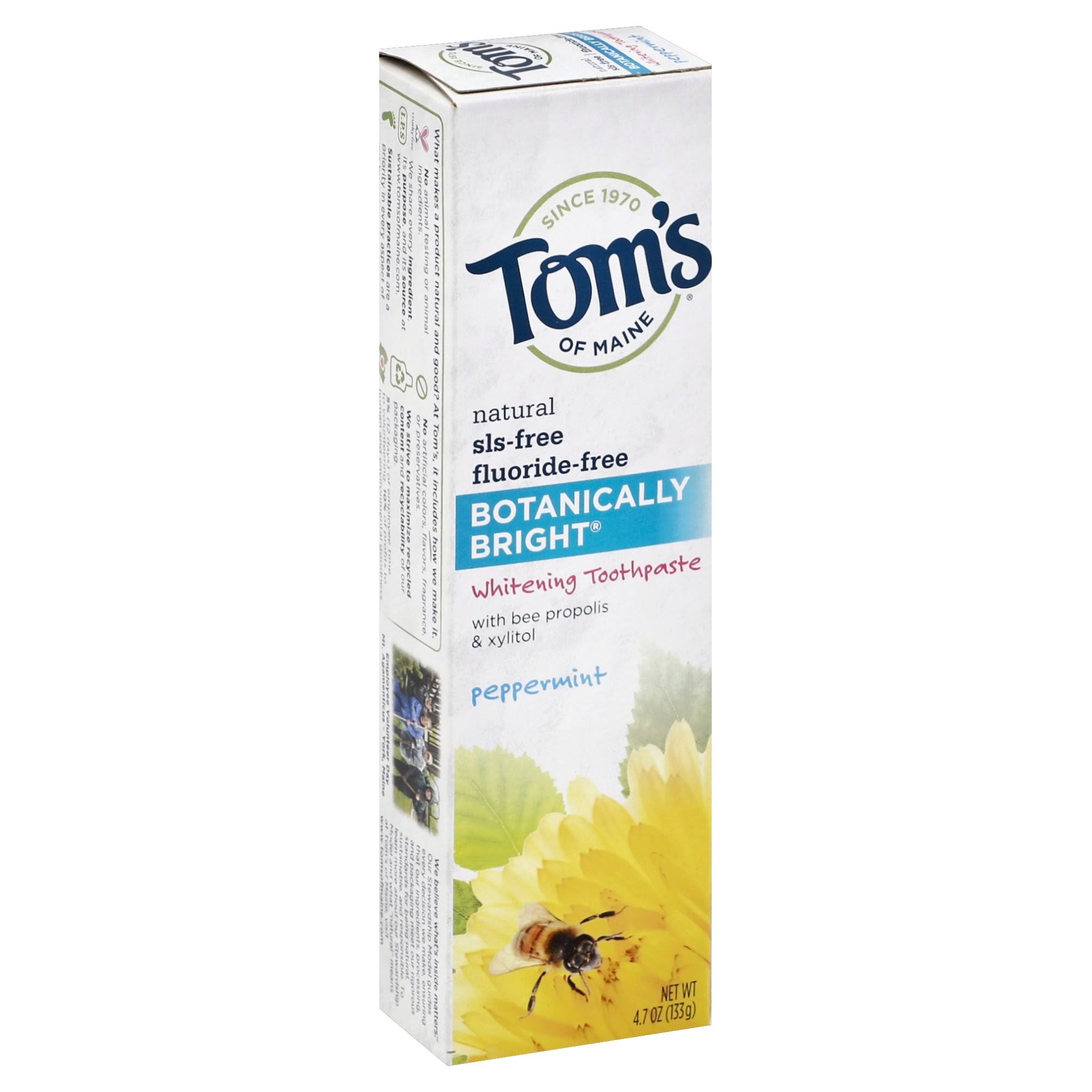Toms of Main Botanically Bright Whitening Toothpaste - Peppermint, 4.7oz