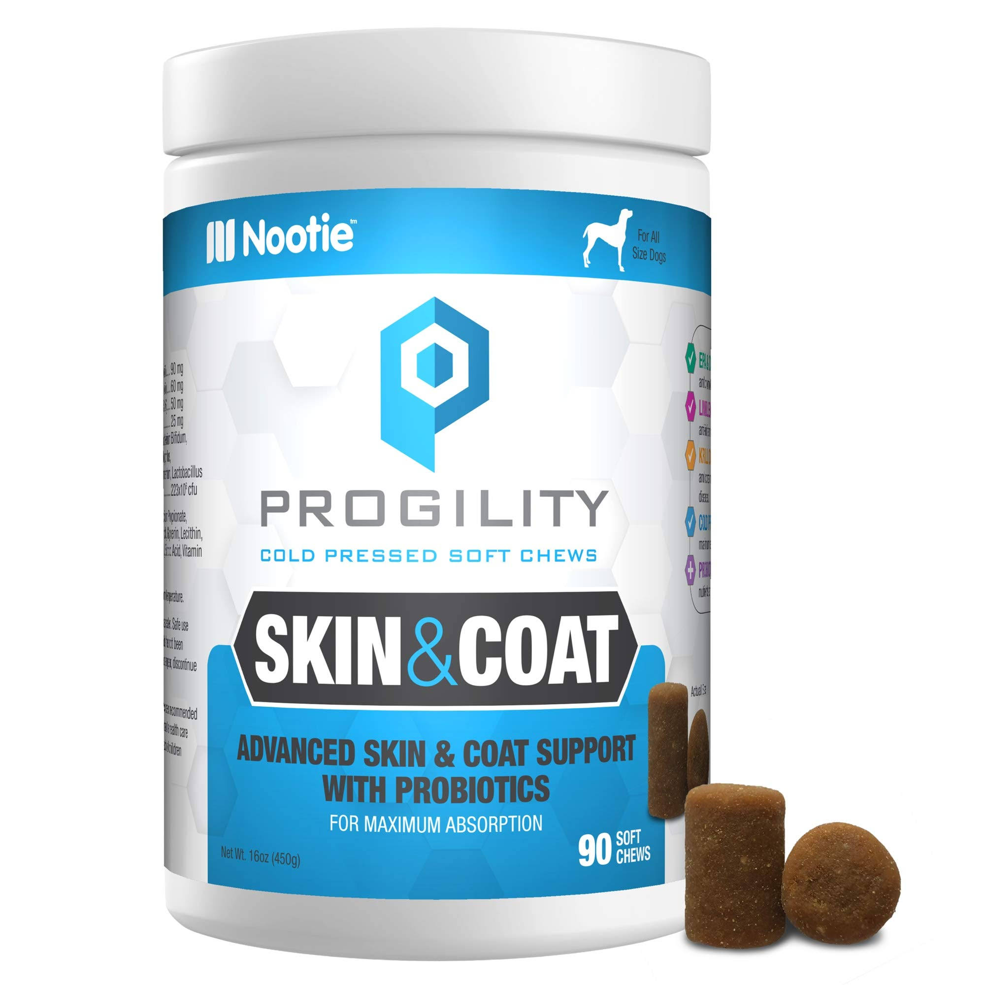 Nootie Dog Progility Max Skin & Coat Krill 90 Count