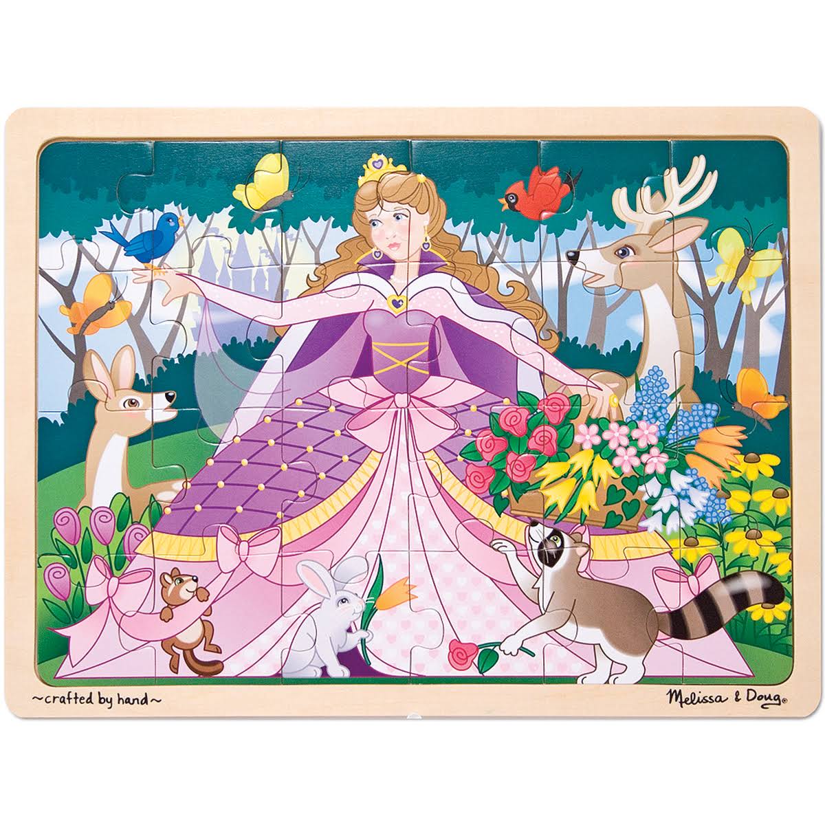 Melissa and Doug Wooden Jigsaw Puzzle - Woodland Princess, 24pcs