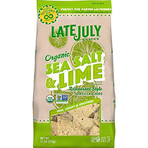 Late July Restaurant Style Tortilla Chips Snacks - Sea Salt and Lime, 11oz
