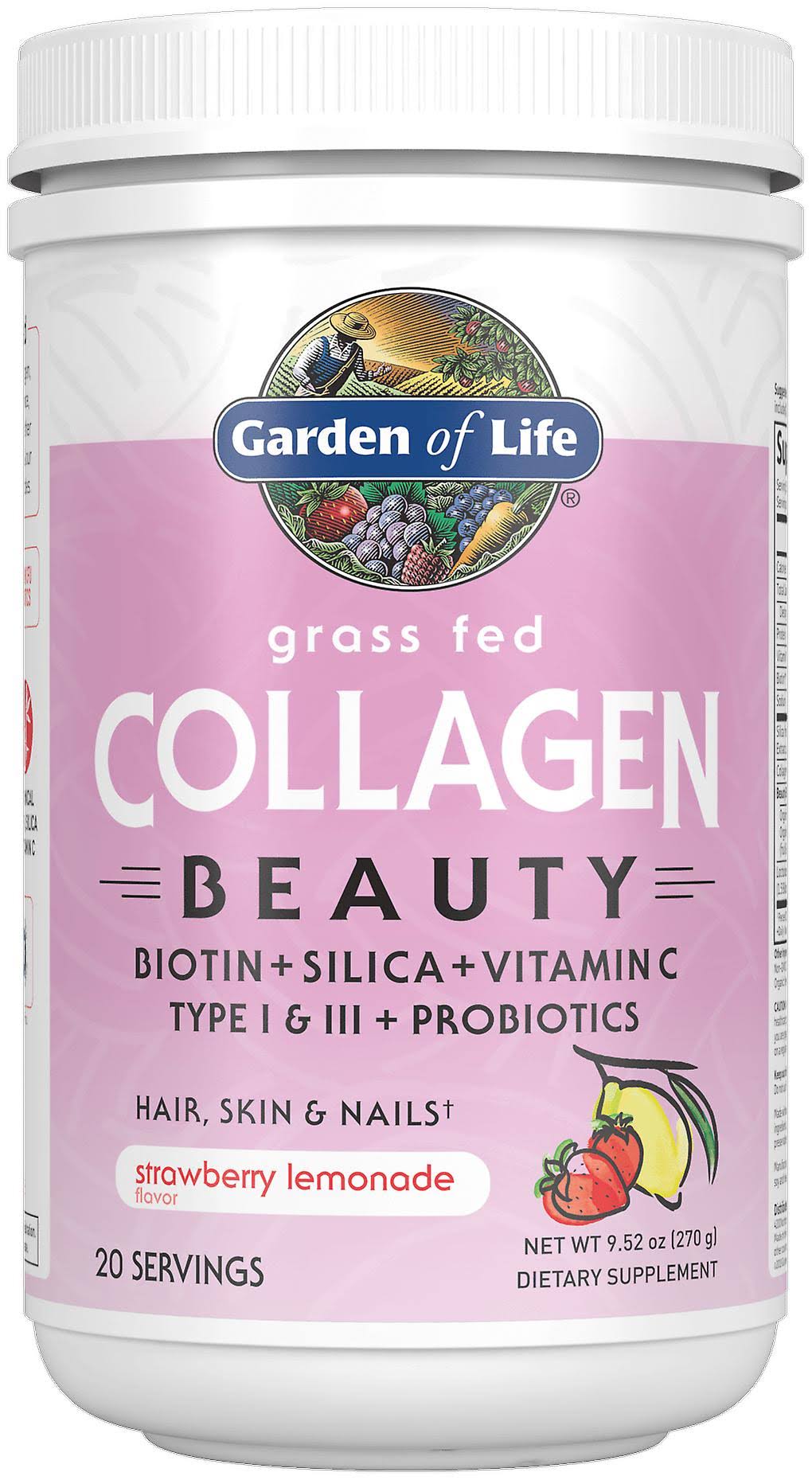 Garden of Life Collagen Beauty Grass Fed 270 gr Strawberry Lemonade