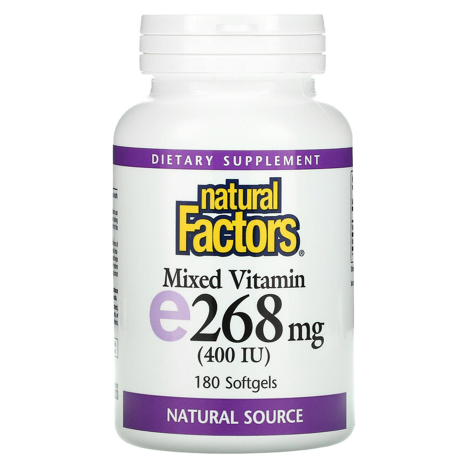 Natural Factors Mixed Vitamin - E400IU, 180ct