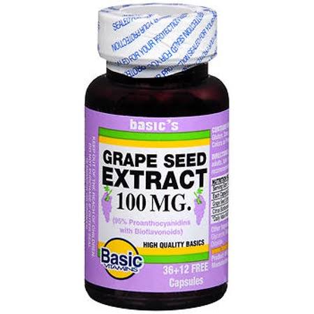 Basic Vitamins Grape Seed Extract - 36 Tabs