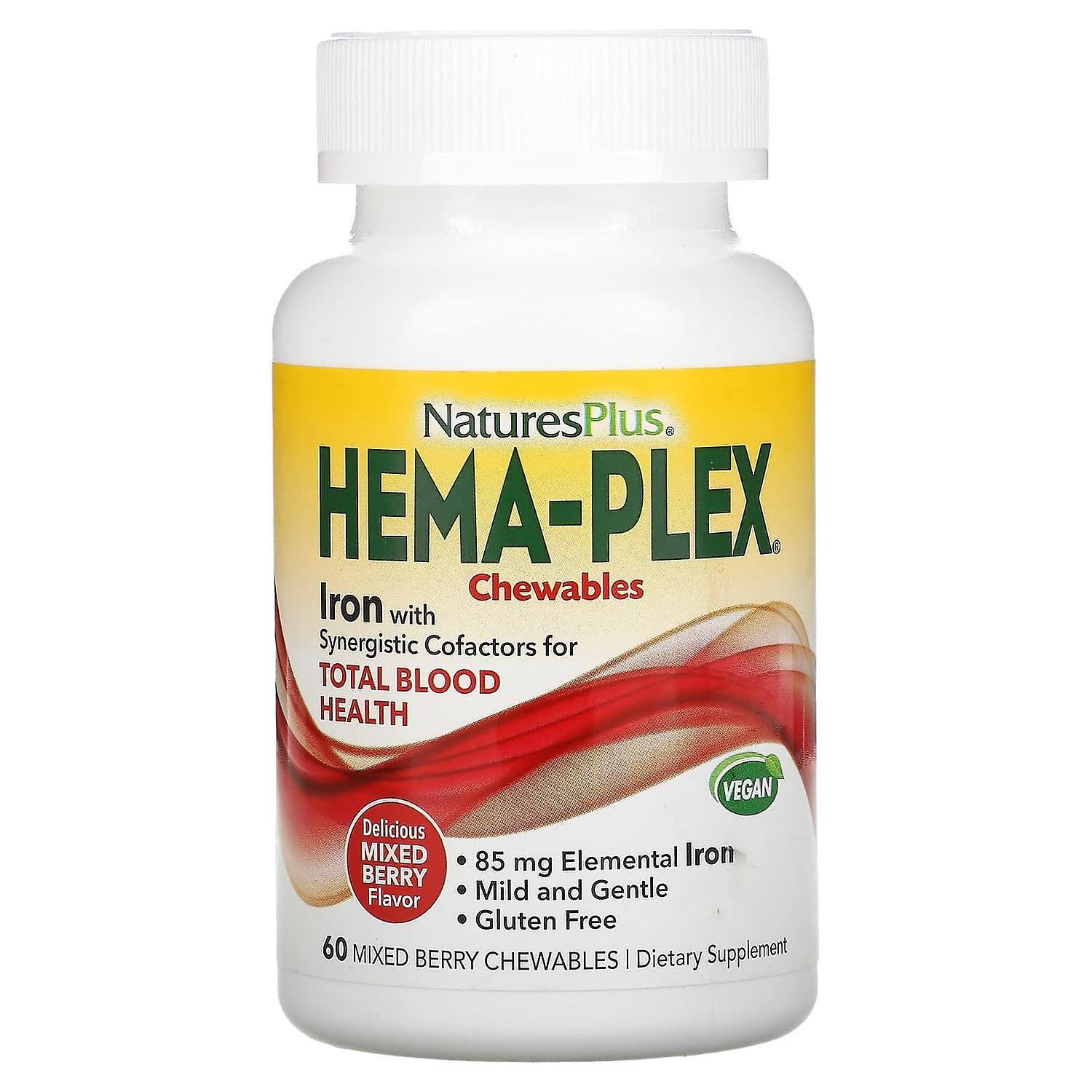 Nature's Plus Hema Plex Dietary Supplement - 60 Chewable Tablets