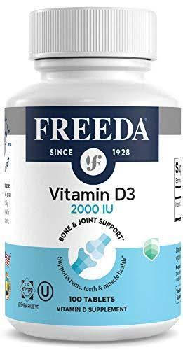 Freeda Vitamin D3 - 2000 IU - Pure High Potency Kosher Supplement Tabl