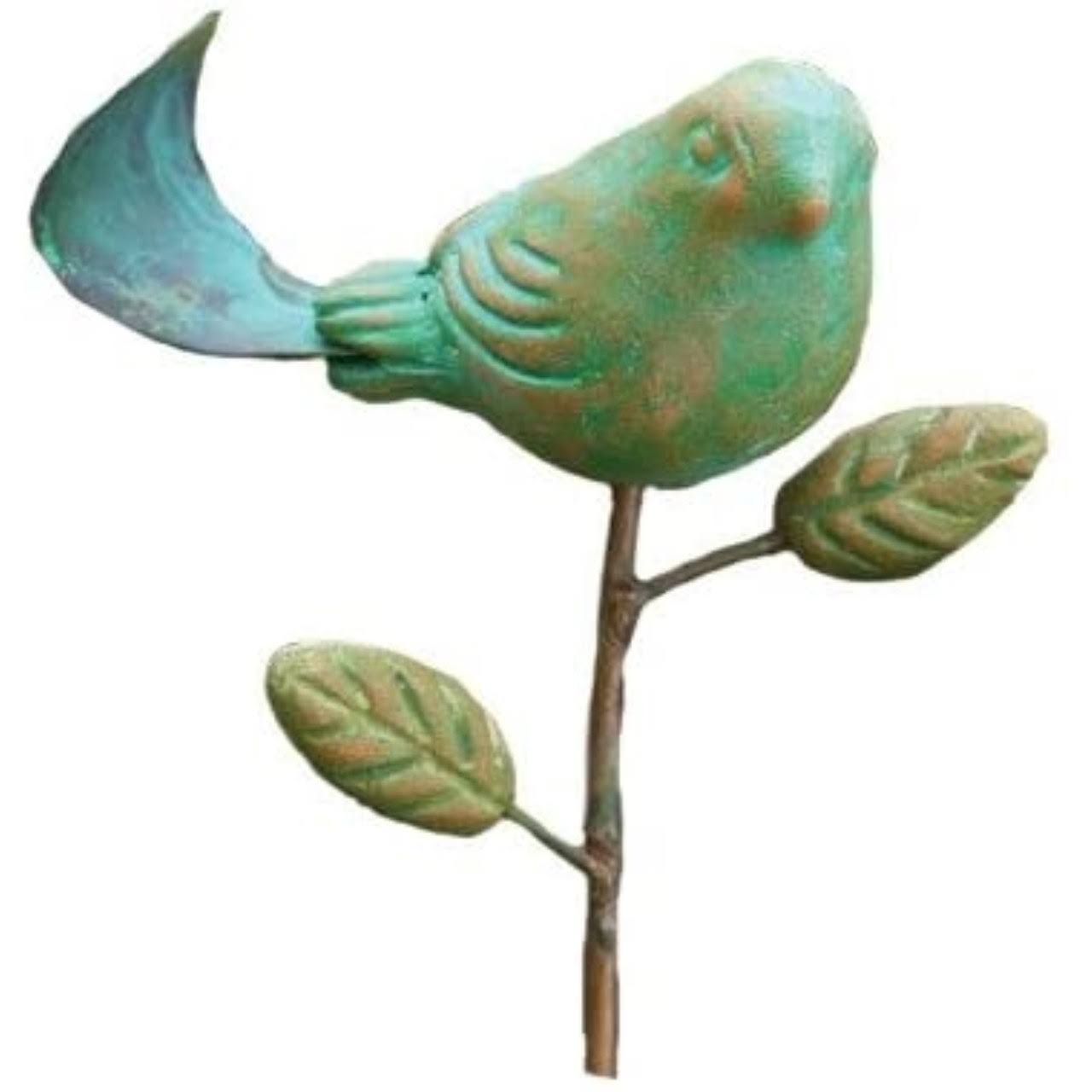Ancient Graffiti ANCIENTAG1184 Ceramic Bird Plant Pick Teal
