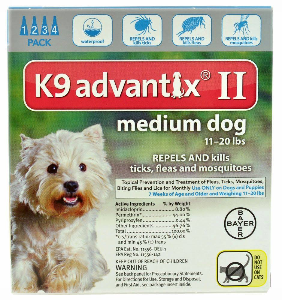 K9 Advantix II Flea and Tick Control - For Medium Dogs, 11-20lbs