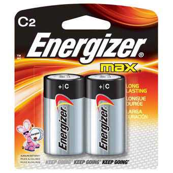 Energizer Max Alkaline Batteries - C2, x2, 8350mAh