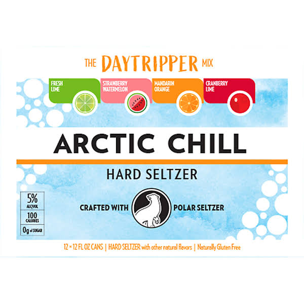 Arctic Chill Hard Seltzer, The Daytripper Mix - 12 pack, 12 fl oz cans