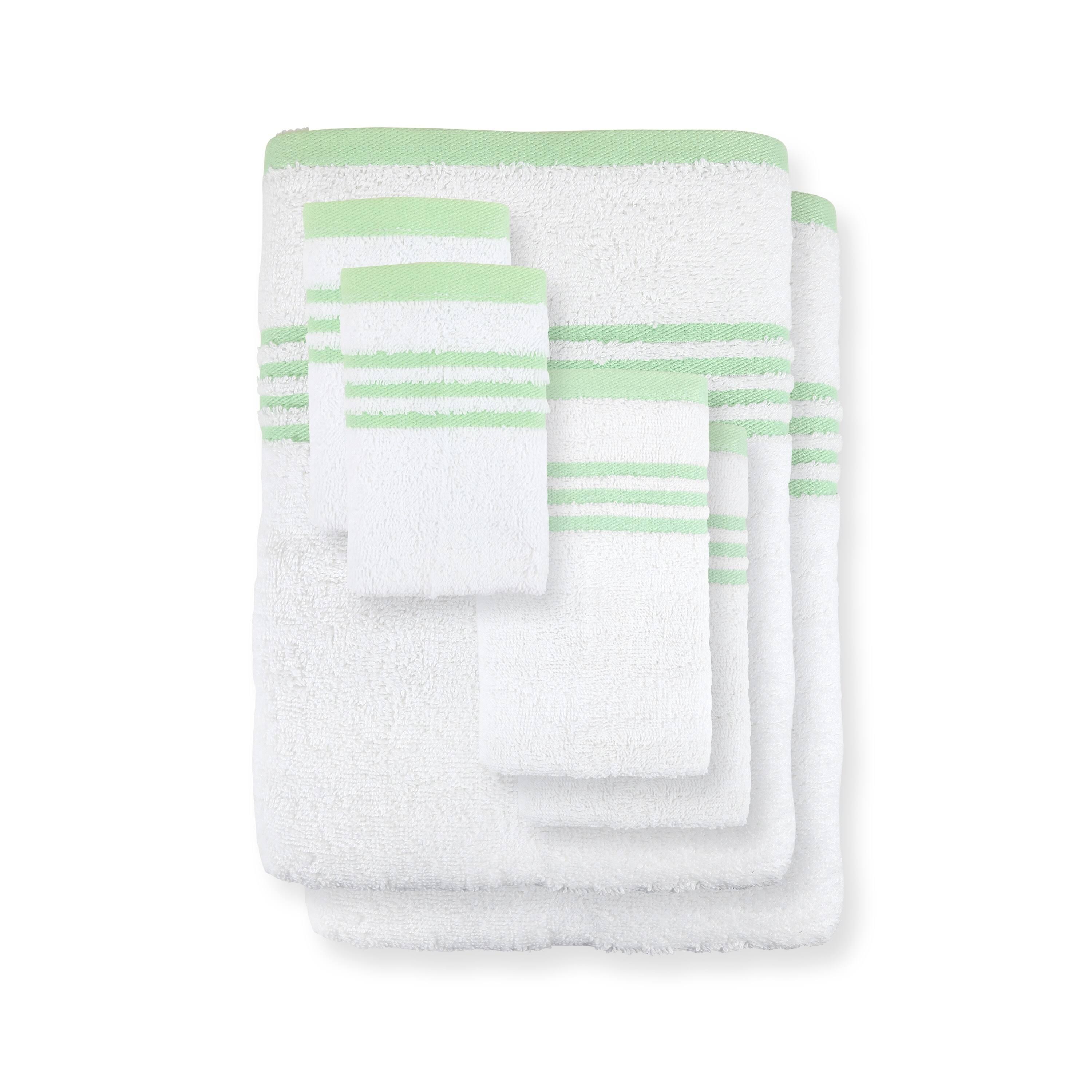 Metro 100% Cotton 6-Pc Towel Set, Striped Dobby - Green