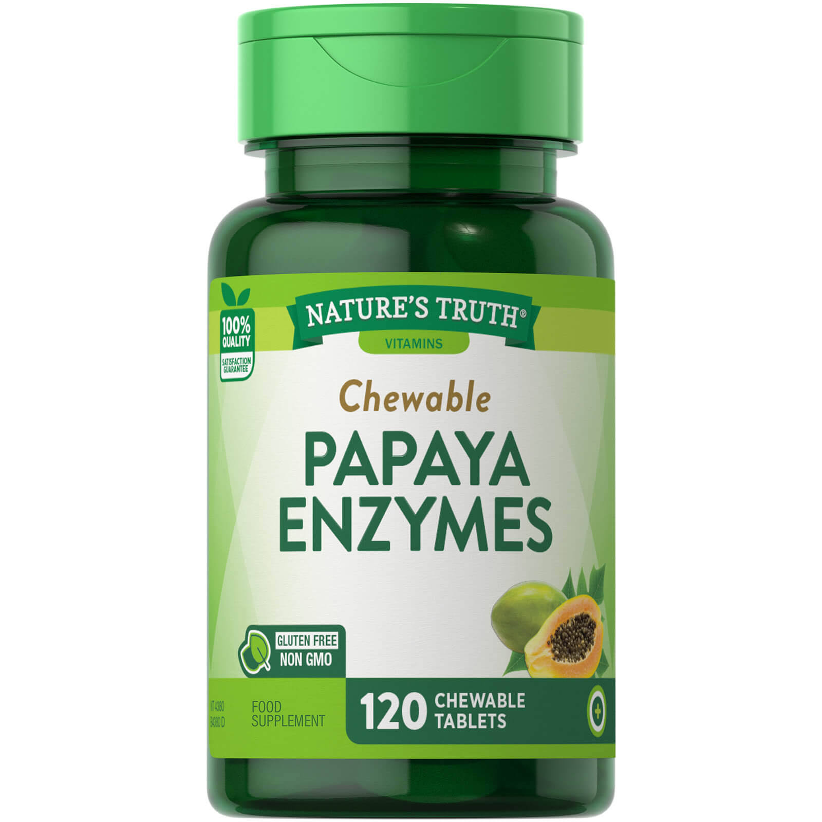 Nature's Truth Chewable Papaya Enzyme Tablets - x120