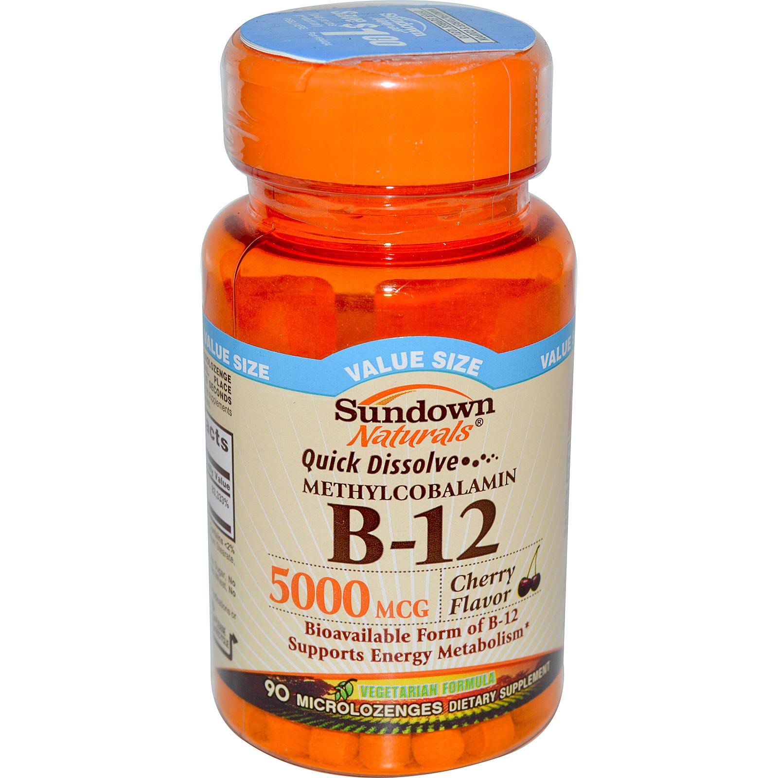 Sundown Naturals Vitamin B12 - 5000 mcg, 90 ct