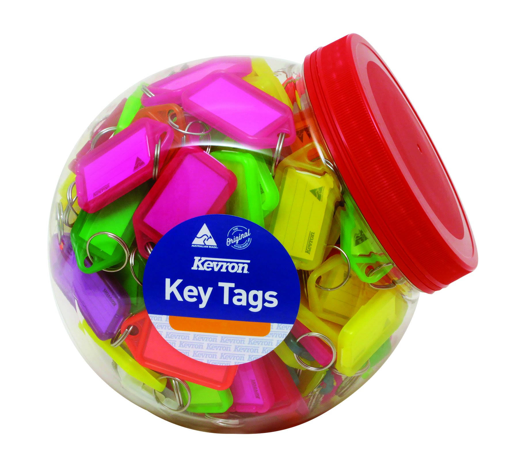 Kevron Plastic Assorted Tub Key Tags - Large, 150pk