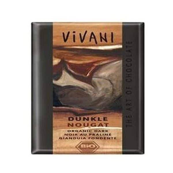 Vivani Organic Dark Chocolate Bar - Nougat, 100g