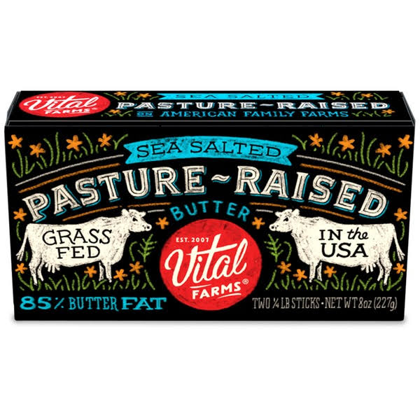 Vital Farms Butter, Sea Salted, Pasture-Raised - 2.25 lb sticks