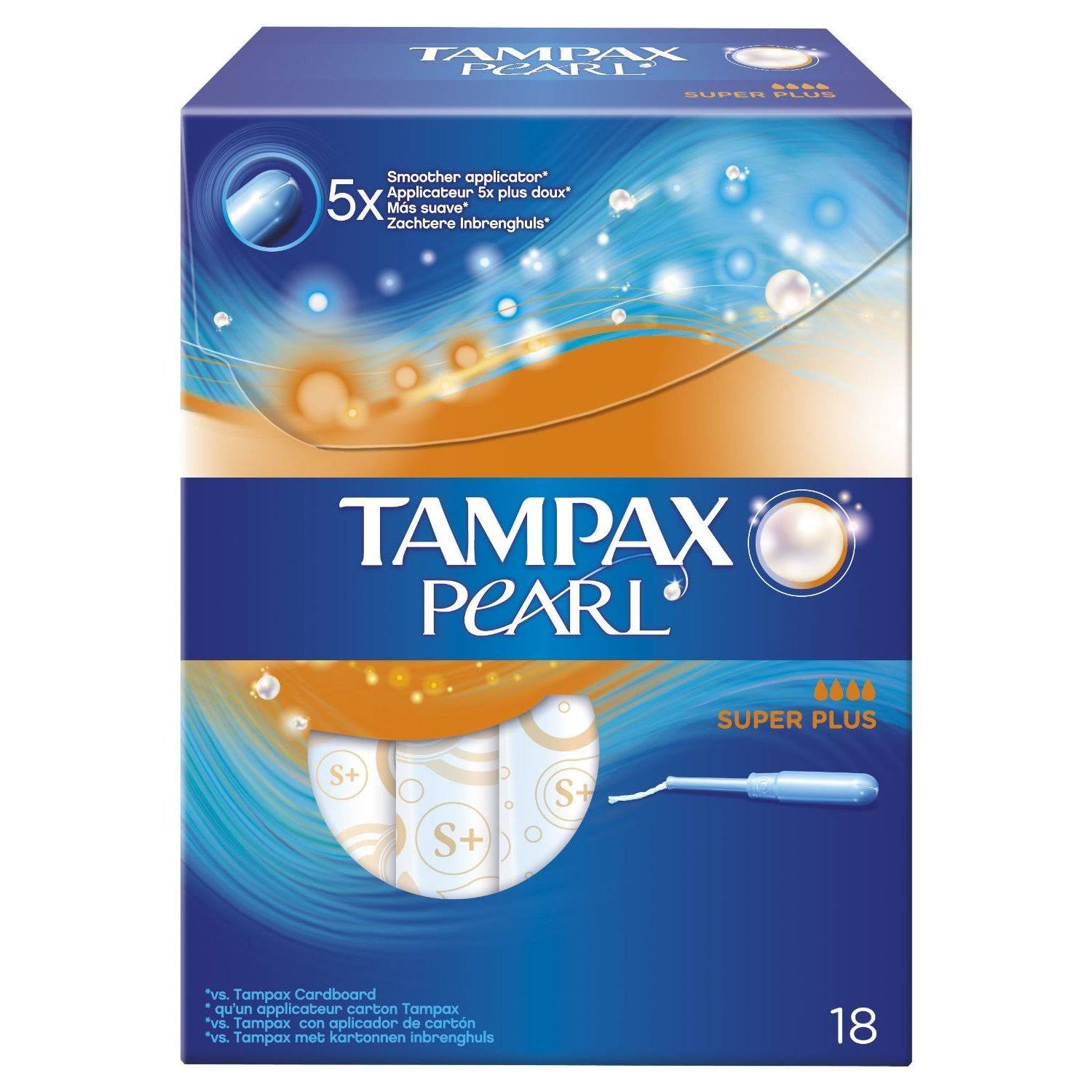 Tampax Pearl Super Plus Tampons - 18 Pack