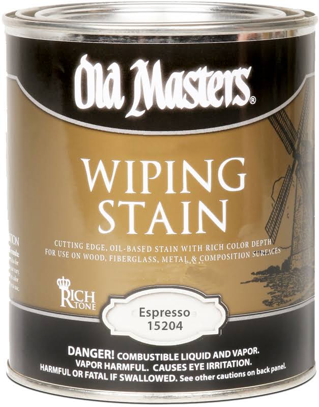 Old Masters 15216 Wiping Stain, Clear, Espresso, Liquid, 0.5 pt