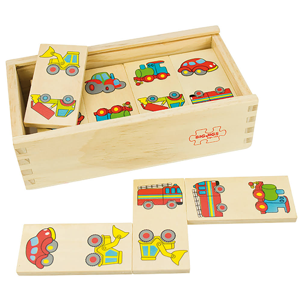 Bigjigs Traditional Wooden Toy - Transport Dominoes