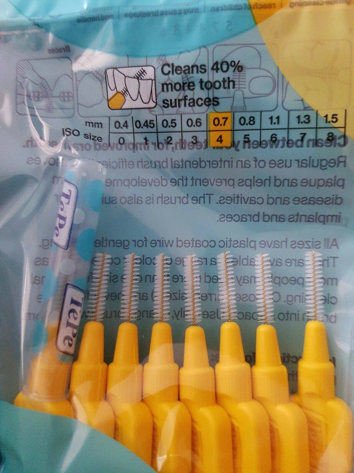 TePe Yellow 118250 8 Pieces per Pack (10 Packs per Box)