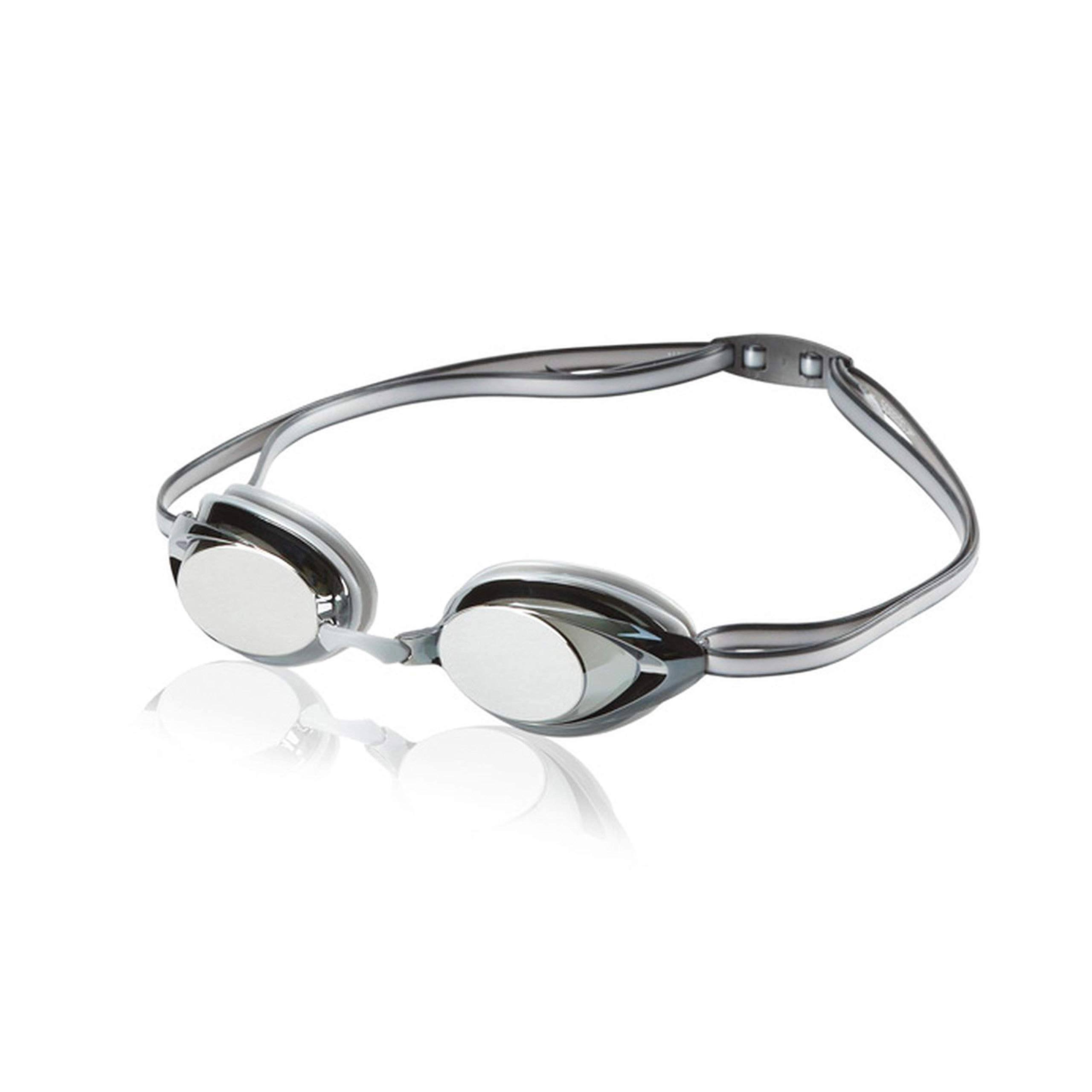 Speedo Jr. Vanquisher 2.0 Mirrored Goggle - Black/Silver Mirror/Smoke Lens | Silicone - Swimoutlet.com