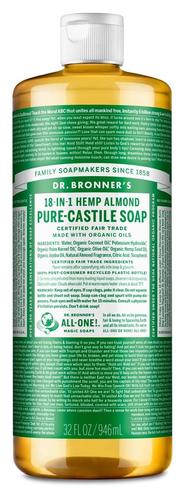 Dr Bronner's Pure Castile Liquid Soap almond 946ml