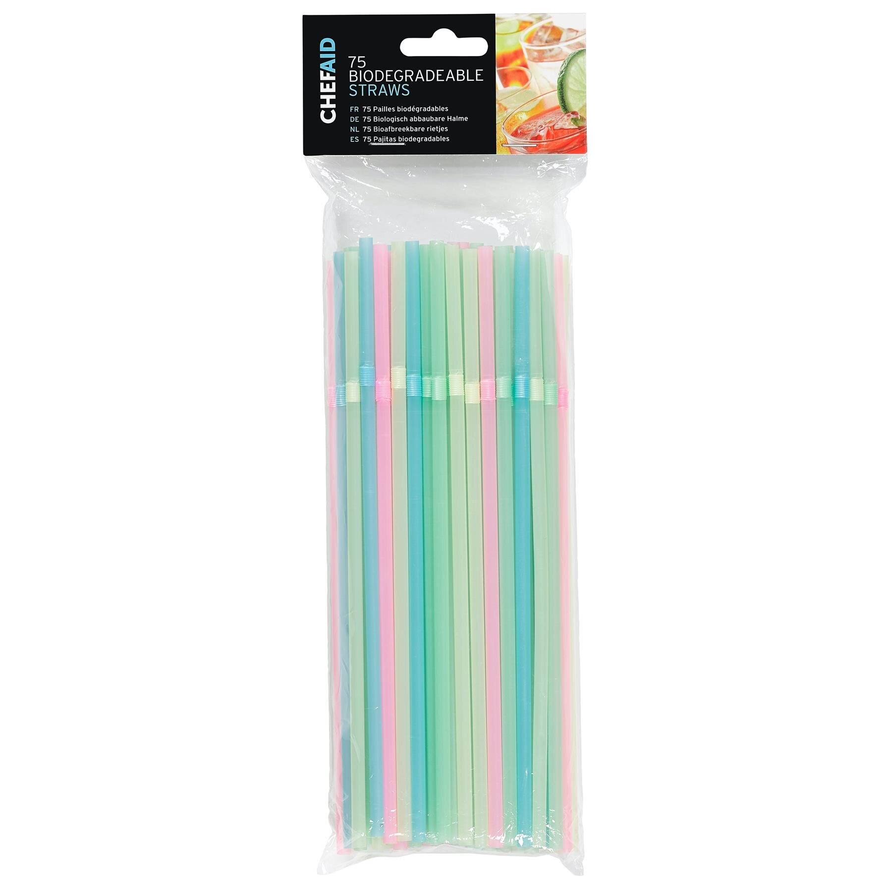 Chef Aid Biodegradable Straws Pack 75
