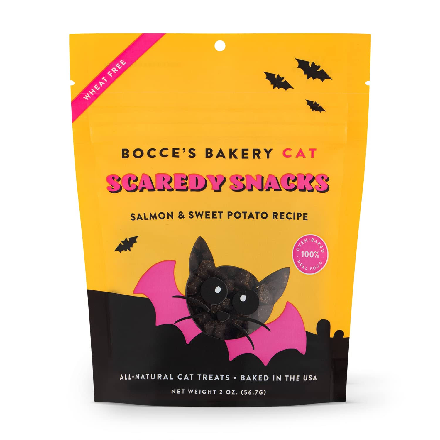 Bocce’s Bakery All-Natural, Seasonal, Scardey Snacks Cat Treats, Wheat-Free, Limited-Ingredient Soft & Chewy Treats Inspired by Halloween, 2 oz,
