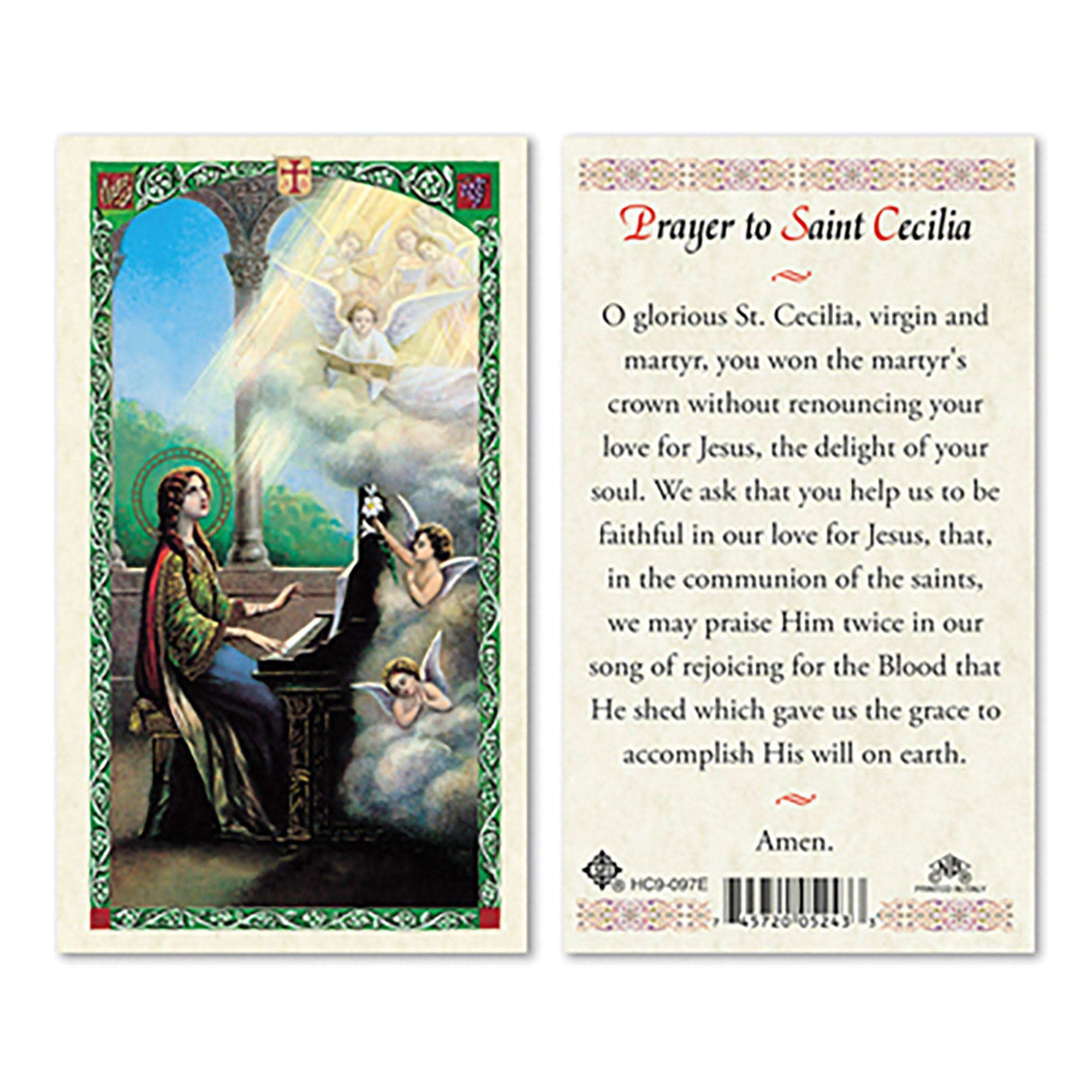 EWTN - Laminated Holy Card - St. Cecilia