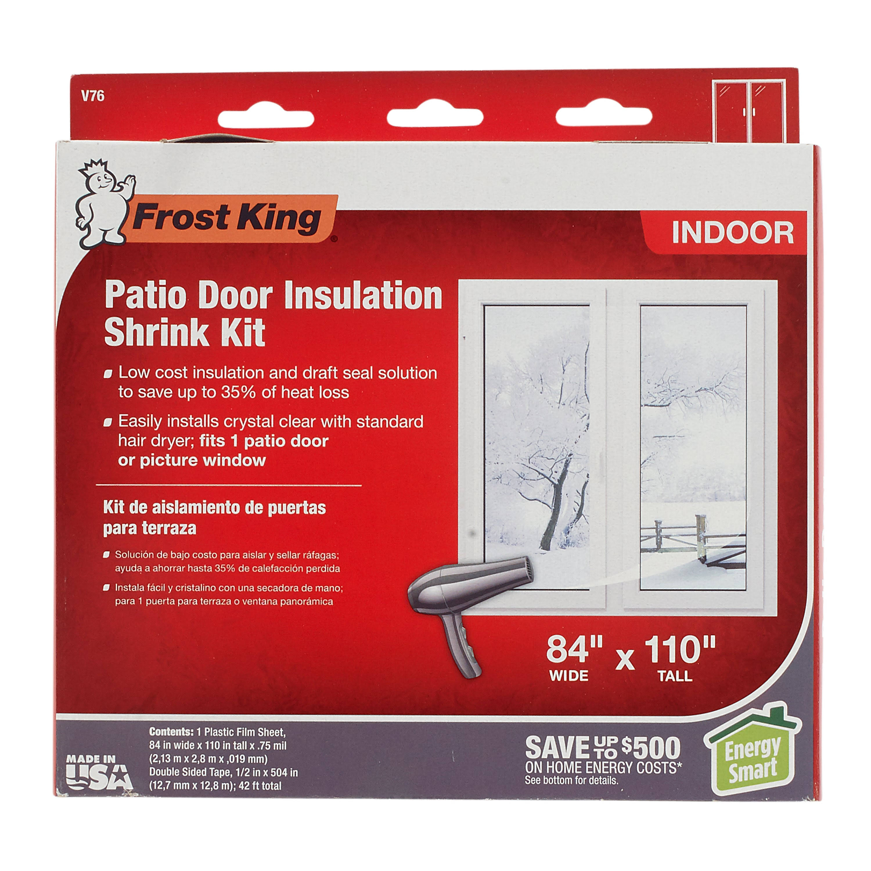 Thermwell V76 Frost King Patio Door Insulation Kit - 84" x 110", Clear