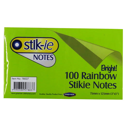 Stik-ie Notes Rainbow Stikie Notes - x100
