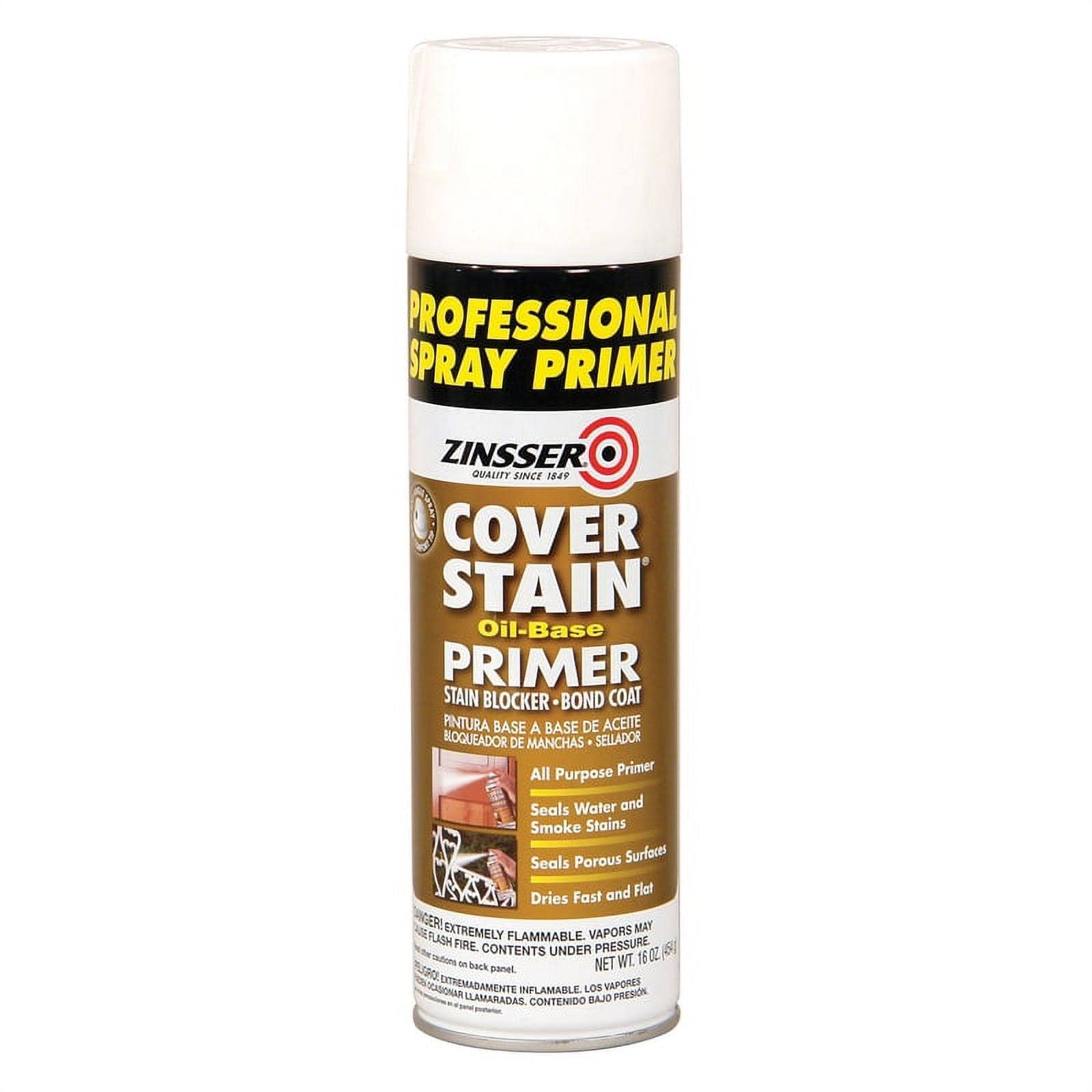 Zinsser 3609 Primer/Sealer Spray Cover-Stain White Flat Oil-Based Alkyd 16 oz White