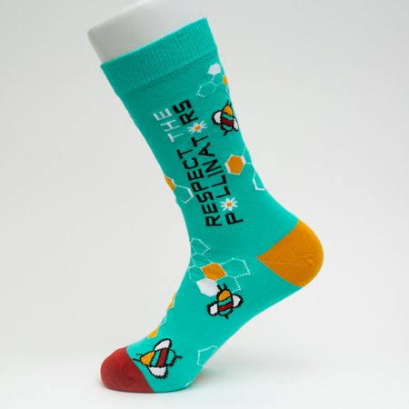 Sock Atomic Unisex Socks - Perfect Gifts - Respect The Pollinators Themed - Mid Calf Length Socks Two Size Small Version Cotton Blend, Adult Unisex