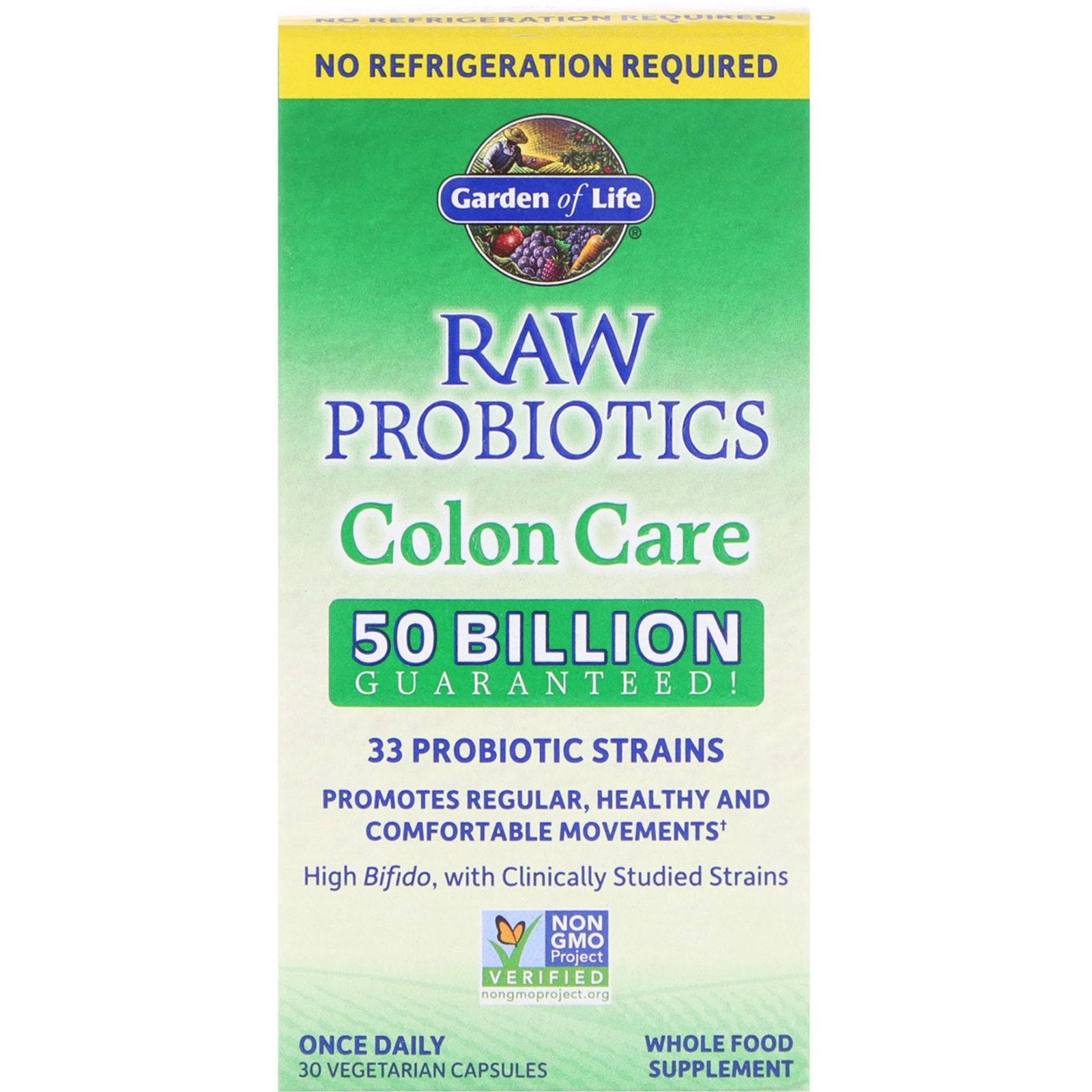Garden Of Life Colon Care, Raw Probiotics, Vegetarian Capsules - 30 capsules
