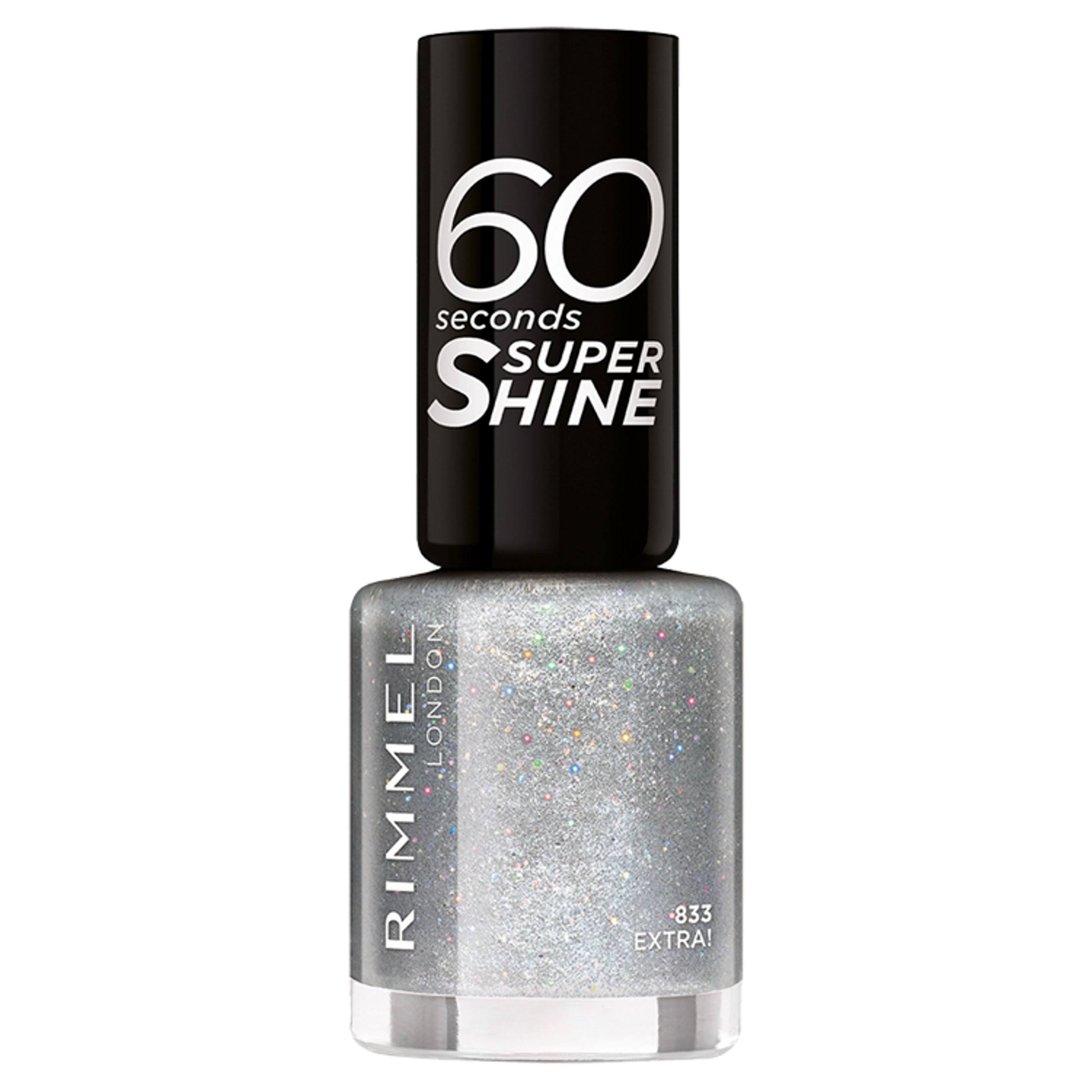 Rimmel 60 Seconds Glitter Nail Polish - Silver, 8ml