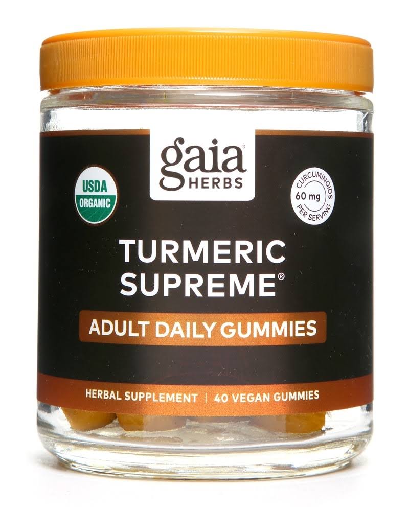Gaia Herbs Turmeric Supreme Adult Daily Gummies 40 Vegan Gummies