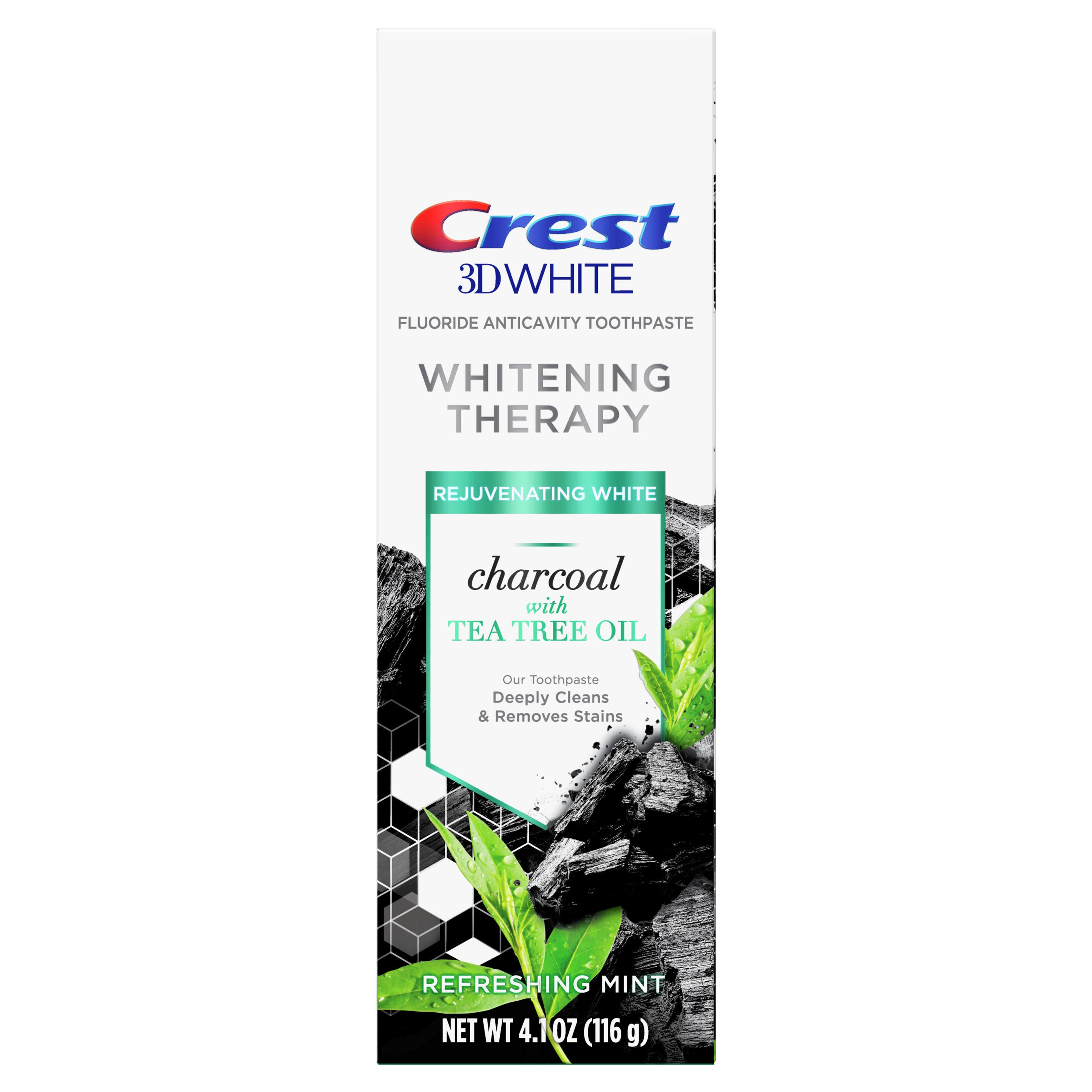 Crest 3d whitening therapy charcoal toothpaste, tea tree oil, 4.1 oz