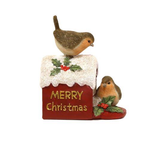 Straits 'Merry Christmas' Robins on Letter Box from gardenstore