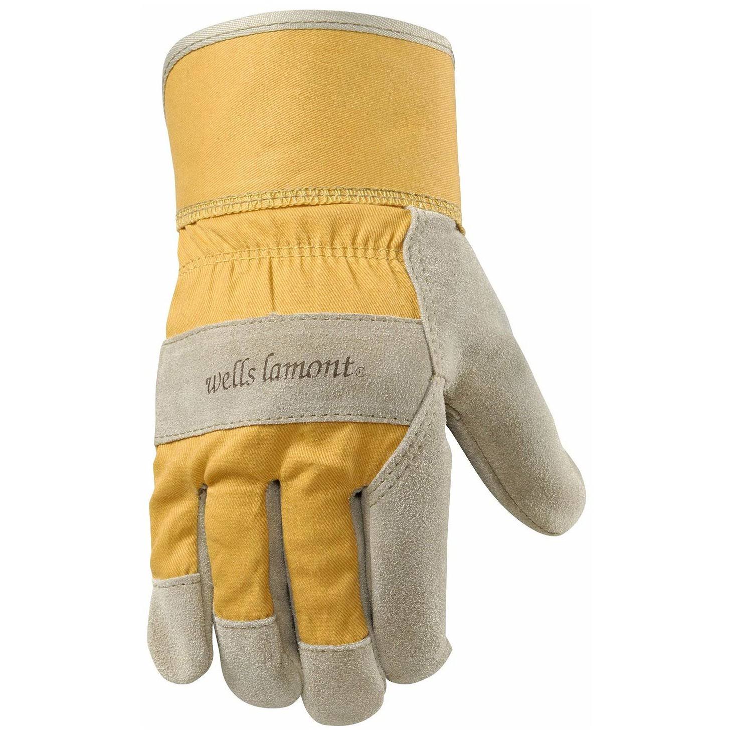 Wells Lamont Leather Work Gloves - with Safety Cuff, Suede Cowhide, Small