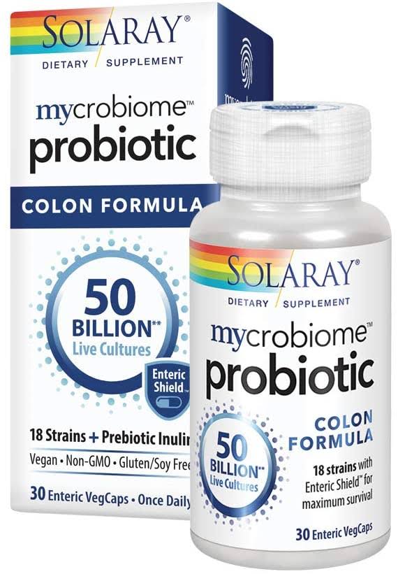 Solaray Mycrobiome Probiotic Colon Formula 50 Billion Supplements, 30