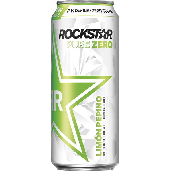 Rockstar Pure Zero Energy Drink, Lime Cucumber, 16 fl oz