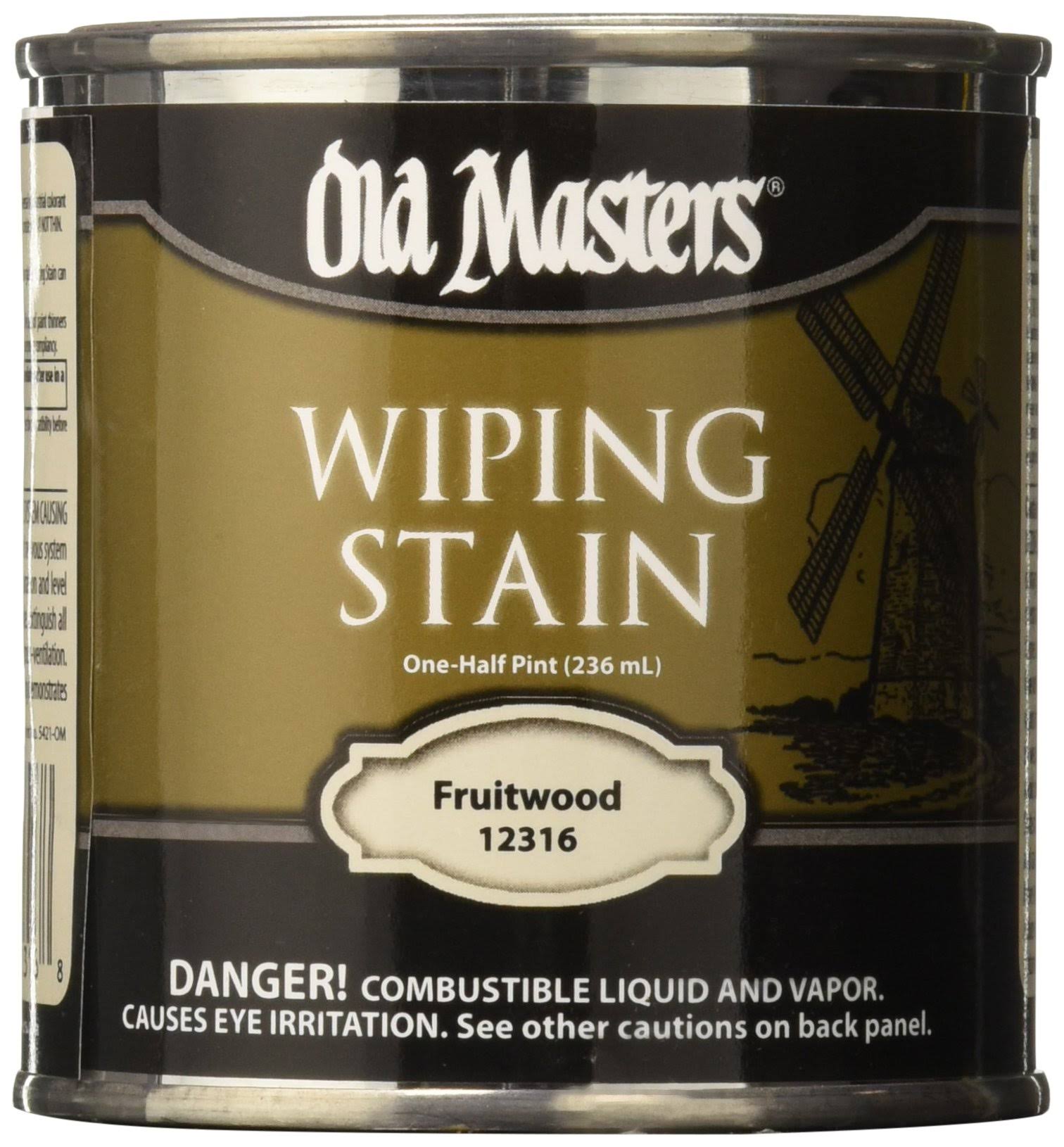 Old Masters Wiping Stain - 1/2 Pint, Fruitwood