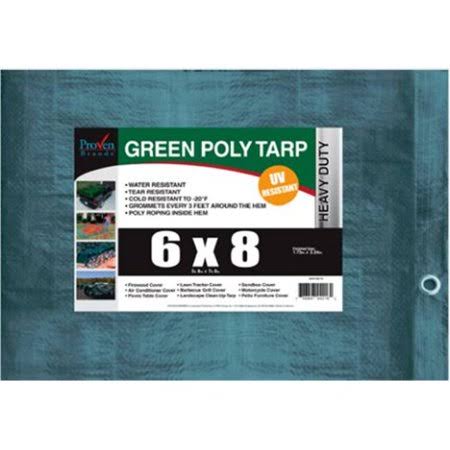 Proven Brands 595217 12 x 16 in. Heavy Duty Poly Tarp Green