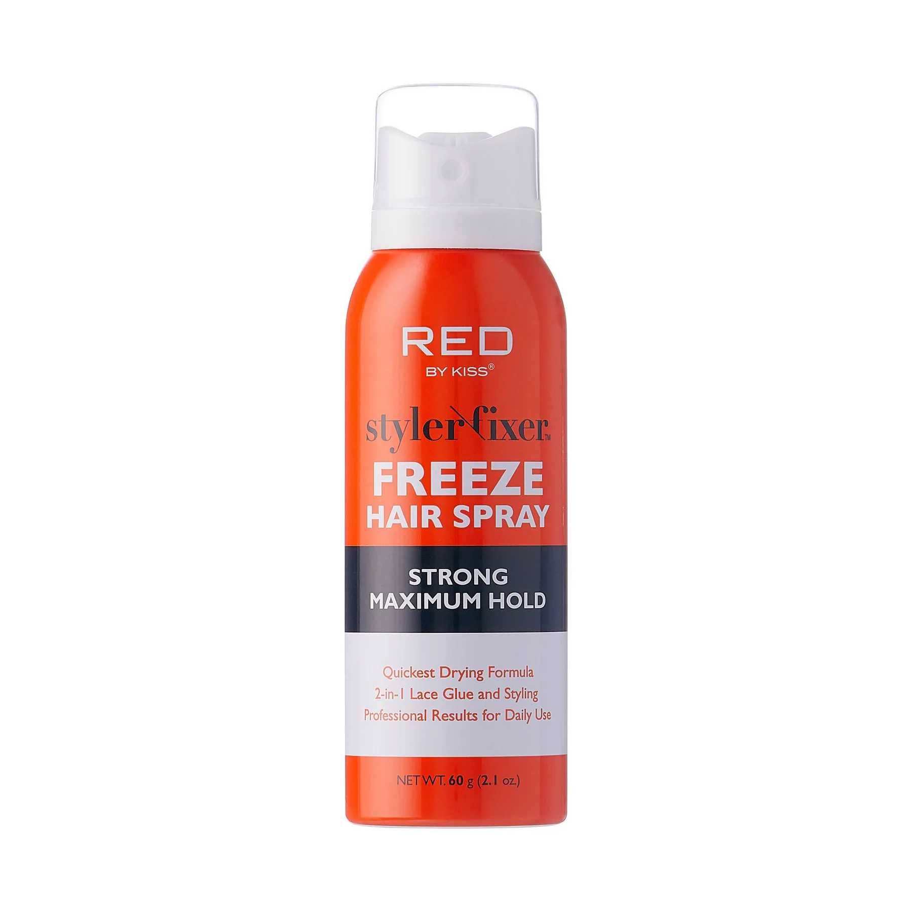 Red by Kiss Styler Fixer Freeze Hair Spray 2oz - Strong Maximum Hold