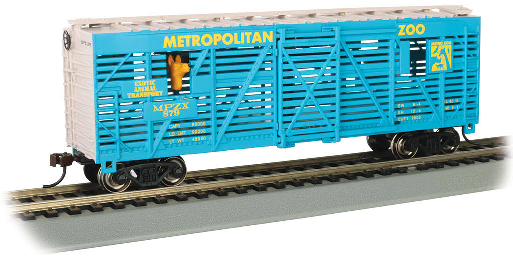 Bachmann HO Metropolitan Zoo #879 - Llama Transport Animated 40' Stock Train Car (160-19708)