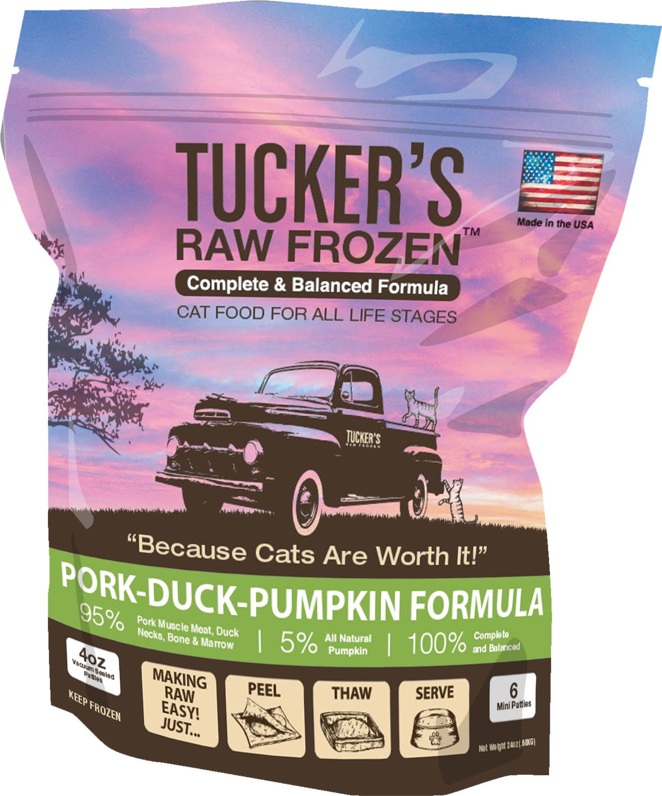 Tucker's Raw Frozen Cat Food - Pork-Duck-Pumpkin